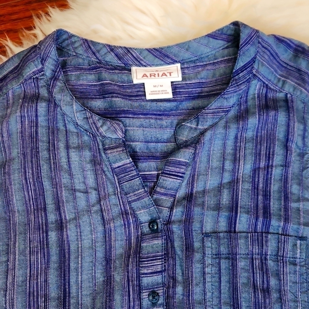 Ariat Ladies Caroline Indigo Striped Tank Top - Picture 2 of 4